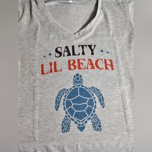 Gray Graphic Tee with Turtle Design